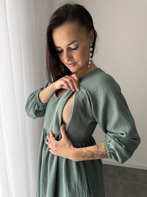 "Boho Breeze" dress - dark mint - Size: XS/S