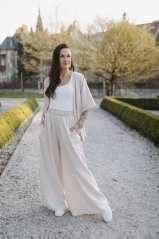 Long linen maxi pants - beige
