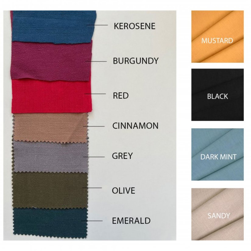Lněné PUFF šaty - MAMA A DCERA – Různé barvy - Velikost: XS/S