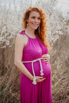 Bamboo nursing dress - fuchsia