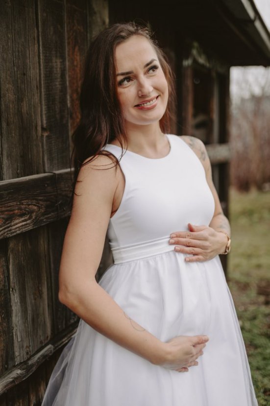 MIDI svatební šaty bez rukávů - Melanie
