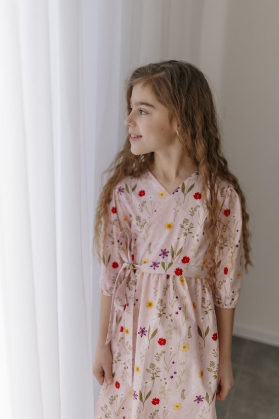 Popelínové zavinovací šaty - MÁMA A DCERA - Různé vzory