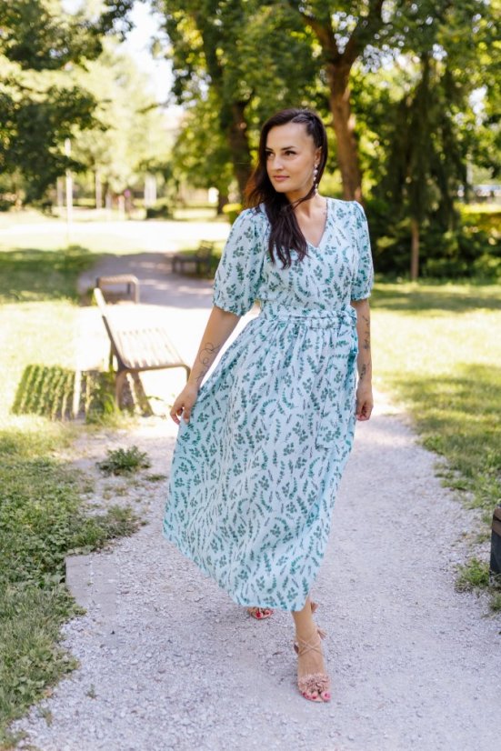 "Boho Breeze" dress MUM AND DAUGHTER - mint leaves - Size: XS/S