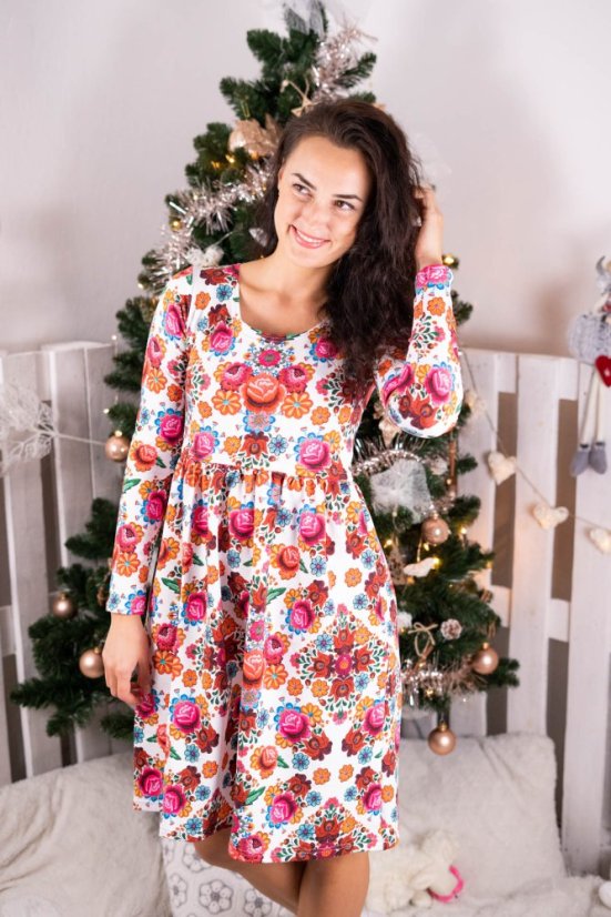 Dámské šaty „Bohemie“ – folk výšivka - Velikost: XS