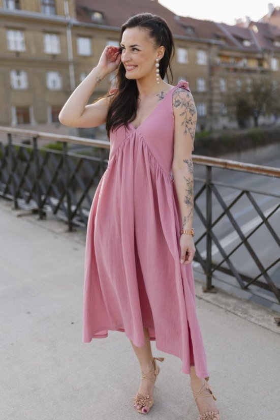 "Aura" dress - dark old pink