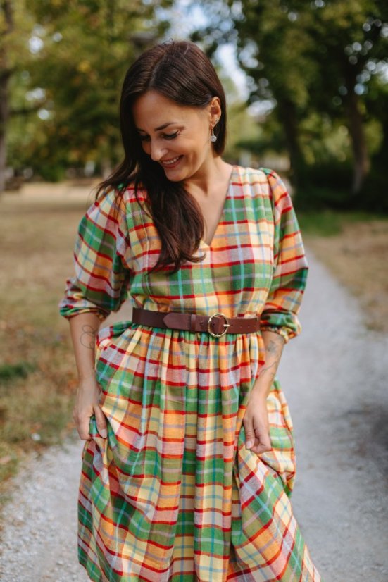 "Boho Flanel" dress -  Autumn Tartan 🍂