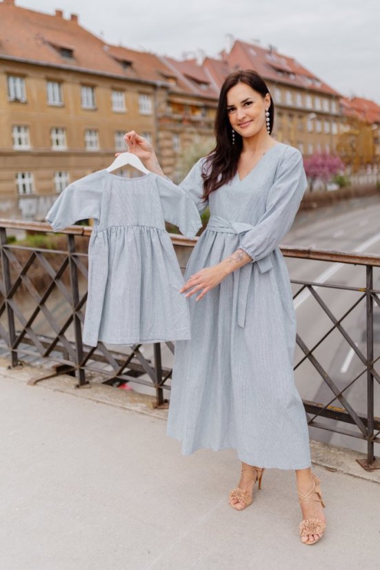 Lněné šaty "Boho Breeze" MÁMA A DCERA – Pásky - Velikost: XL/2XL
