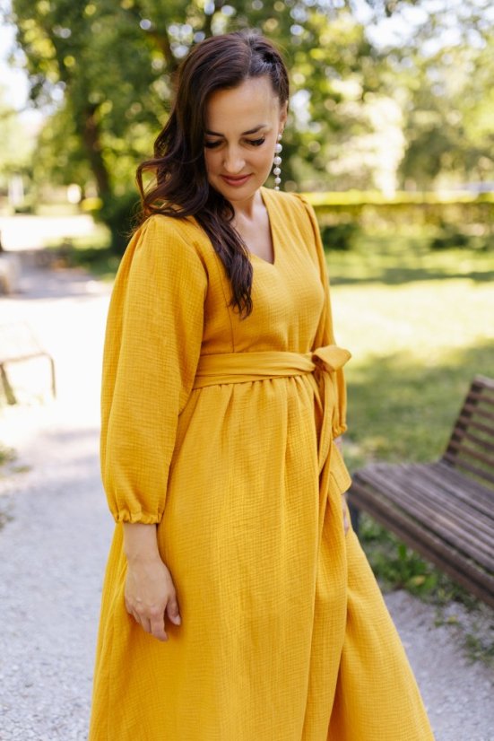 "Boho Breeze" dress - Mustard - Size: 3XL/4XL
