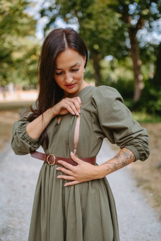 “Boho Cotton” Dress – army green - Size: M/L