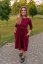 Nursing MIDI dress - golden hearts on bordo