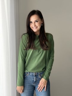 Nursing t-shirt with zippers - army green