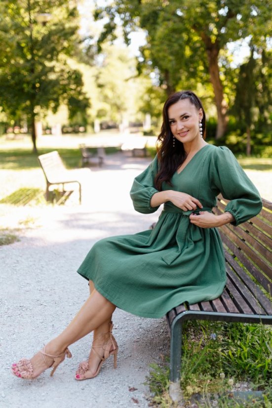 "Boho Breeze" dress - emerald - Size: 3XL/4XL