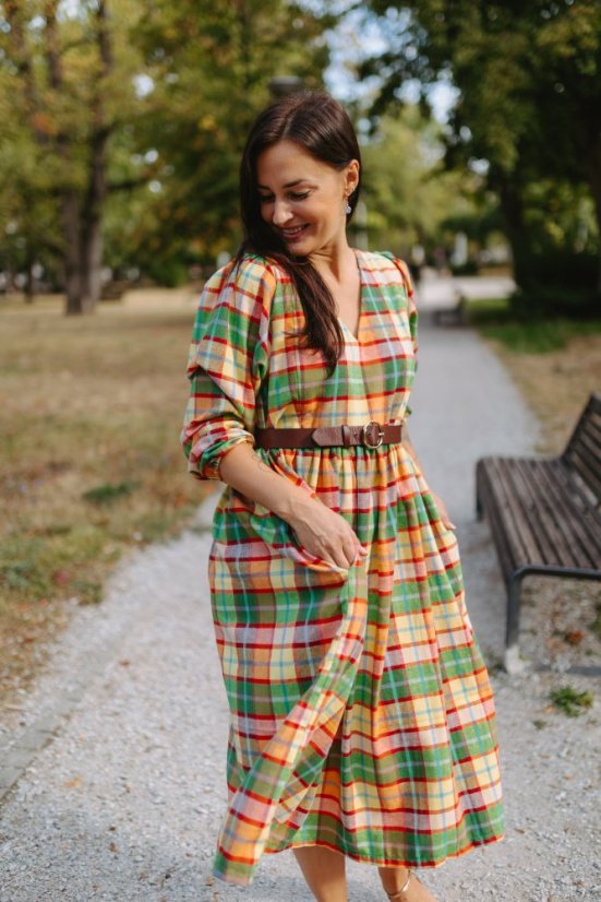 "Boho Flanel" dress -  Autumn Tartan 🍂