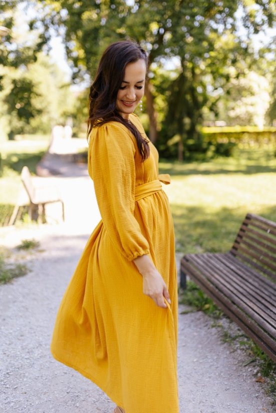 "Boho Breeze" dress - Mustard - Size: 3XL/4XL