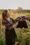 "Bohemia" dress - MOM and DAUGHTER - gold flowers on black