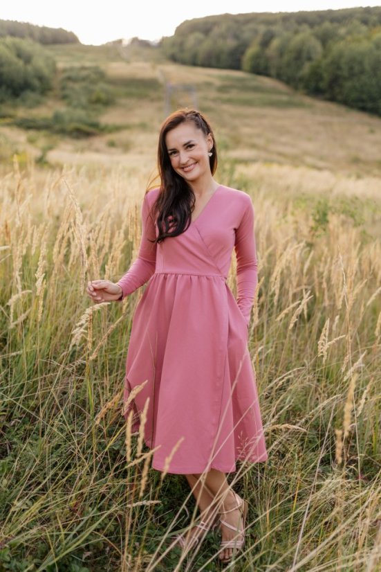 Wrap MIDI dress – various colors - Size: XS/S