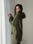 ELARA SET – asymetrická mikina & žebrované legíny - khaki zelená - Velikost: L