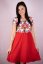 Muslin nursing dress - red folk - Size: XL