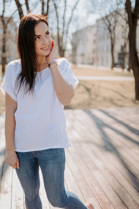 Lněná halenka - různé barvy - Velikost: XL/2XL