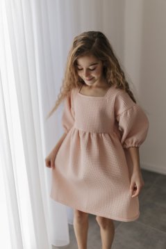 Girls' dress "Maison Waffle" - old pink
