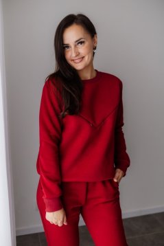 Warm Sweatshirt / Sweater - burgundy