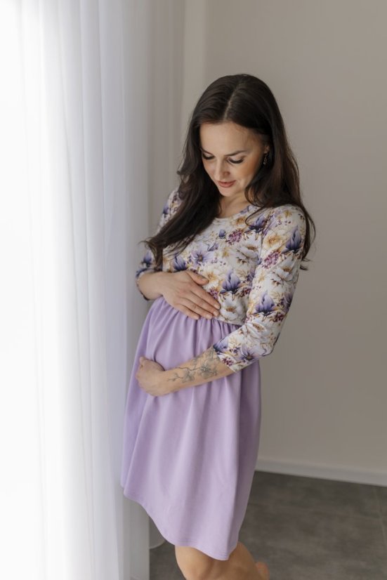 "Bohemia" dress - MOM and DAUGHTER - LILA flowers - Size: M