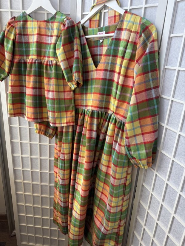 "Boho Flanel" dress MUM AND DAUGHTER - Autumn Tartan 🍂 - Size: 3XL/4XL