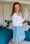Christmas dress with gathered skirt - Blue birds