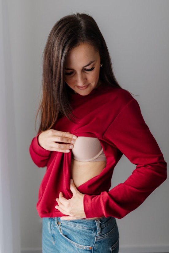 Women's thin sweatshirt - burgundy