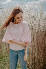 Muslin nursing blouse with PUFF sleeves - different colors