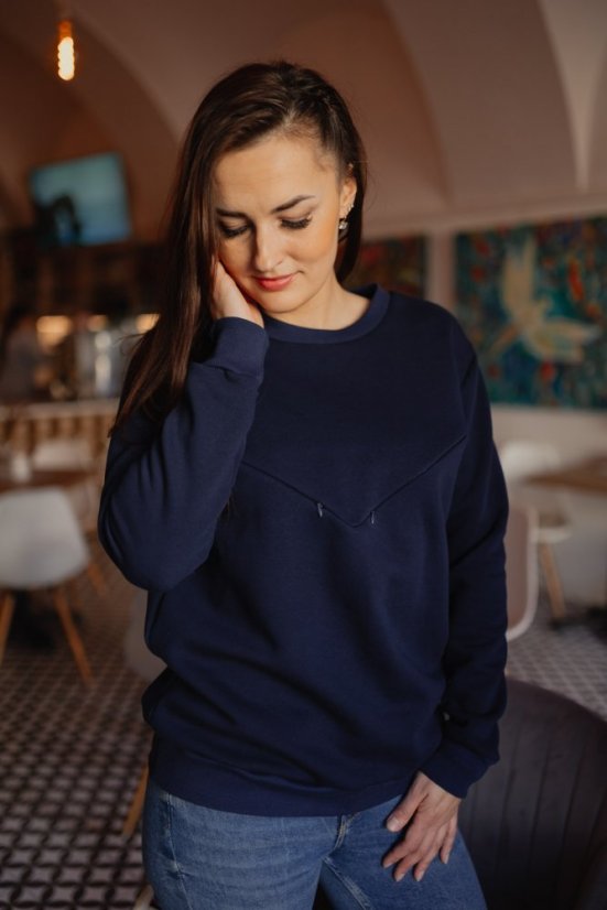 Oversized nursing sweater/hoodie - dark blue