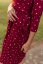 Nursing MIDI dress - golden hearts on bordo