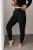 High-waisted sweatpants – black