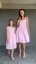 "Aurela romantic" linen dress MUM AND DAUGHTER - baby pink - Size: M