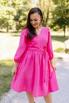 "Boho Breeze" dress -fuchsia