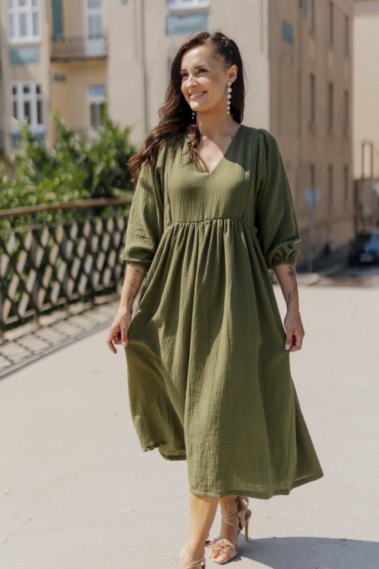 "Boho Breeze" dress - army green - Size: M/L