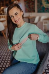 Oversized nursing sweater/hoodie - menthol