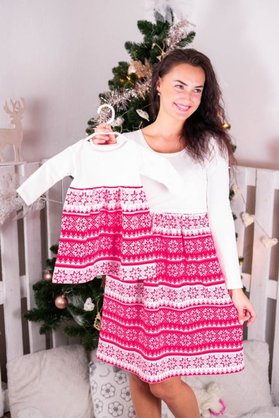 Vánoční šaty s nasbíranou sukní - MAMA a DCÉRA – různé vzory