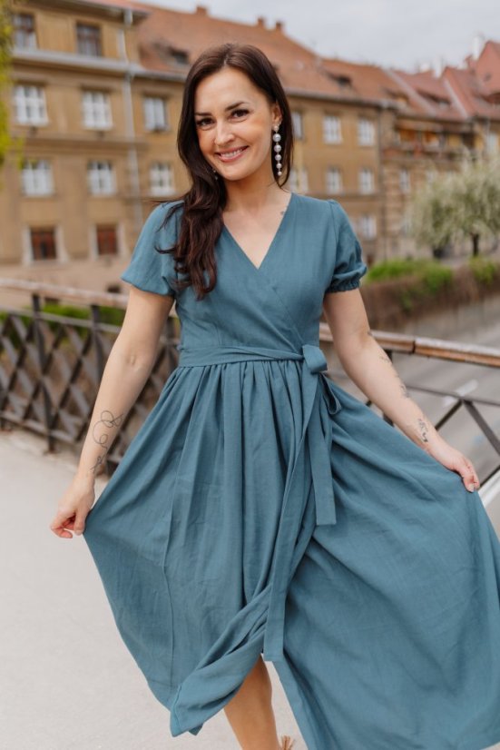 Linen wrap dress -  different colors