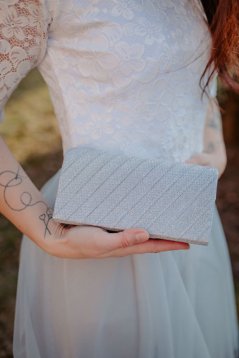 Elegantní třpytivá kabelka - stříbrná