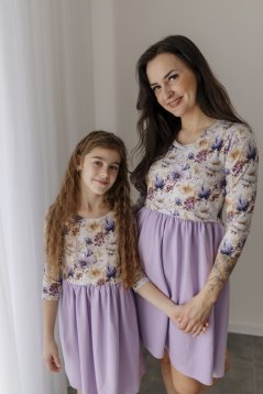 "Bohemia" dress - MOM and DAUGHTER - LILA flowers
