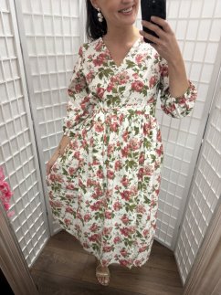 Cotton wrap dress - flowers