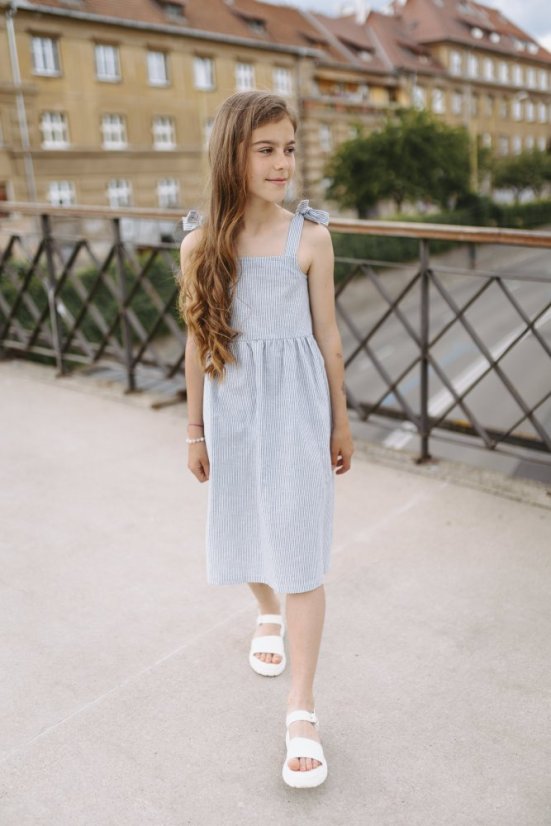 Girls "Aurela" Dress  - strips