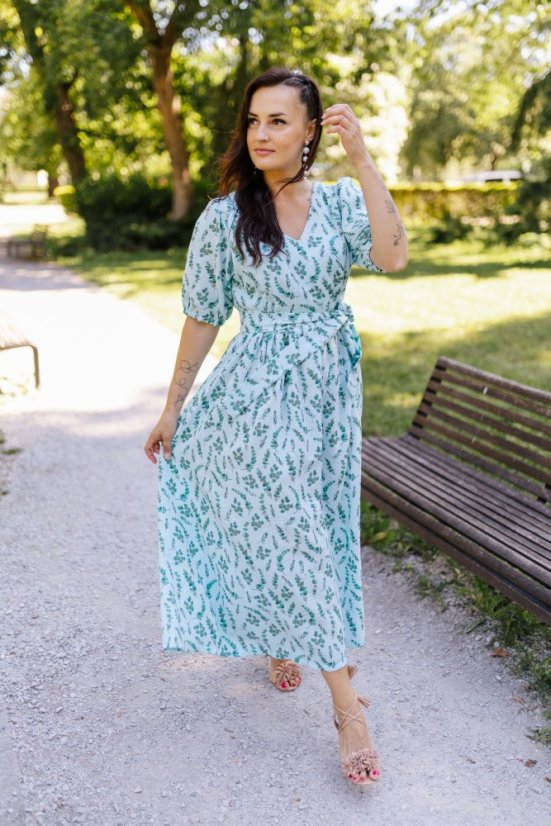 "Boho Breeze" dress MUM AND DAUGHTER - mint leaves - Size: XS/S