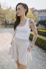 Lněné elegantní kraťasy - béžové