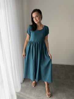 Maxi BOHO muslin dress - petrol