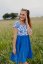 Dress "Bohemia" Muslin - blue flowers - Size: L