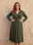 Zavinovací MIDI šaty – khaki