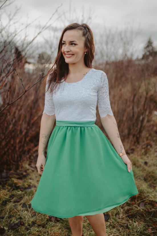 Formal nursing dress - emerald white