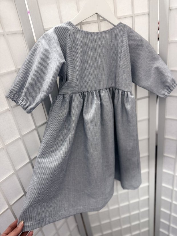 Linen dress "Boho Breeze" MUM AND DAUGHTER - strips - Size: M/L